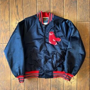 Vintage 80s Satin Boston Red Sox Starter Bomber Jacket